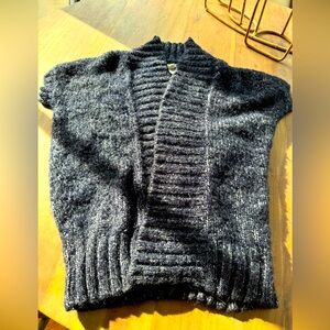 Diane Von Furstenberg Blue Metallic Cardigan Wrap Sweater Sz. Sm.